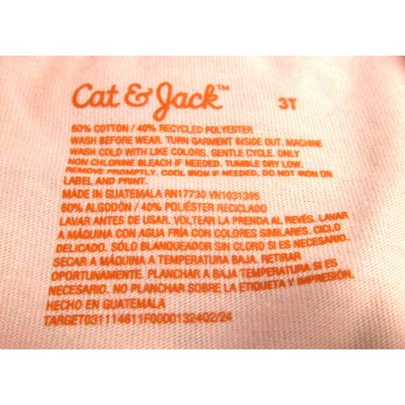 Cat & Jack Toddler Girl's T-Shirt Size 3T Pink Horse Graphic Short Sleeve Cotton - Picture 4 of 5